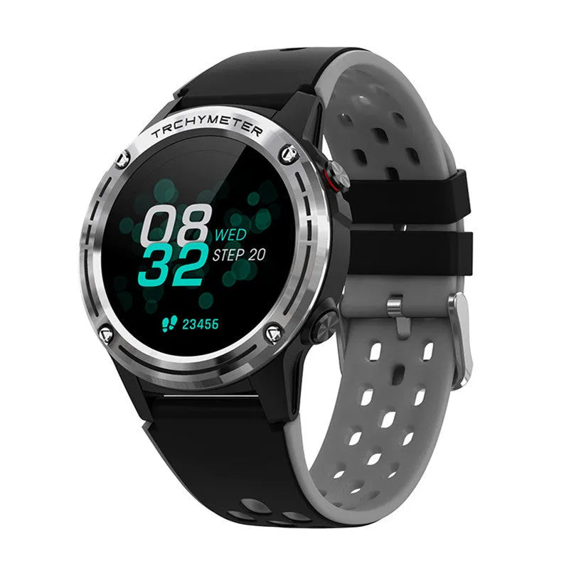 Sports smart watch with 1.3 inch touch screen and silicone wrist strap in four colour options