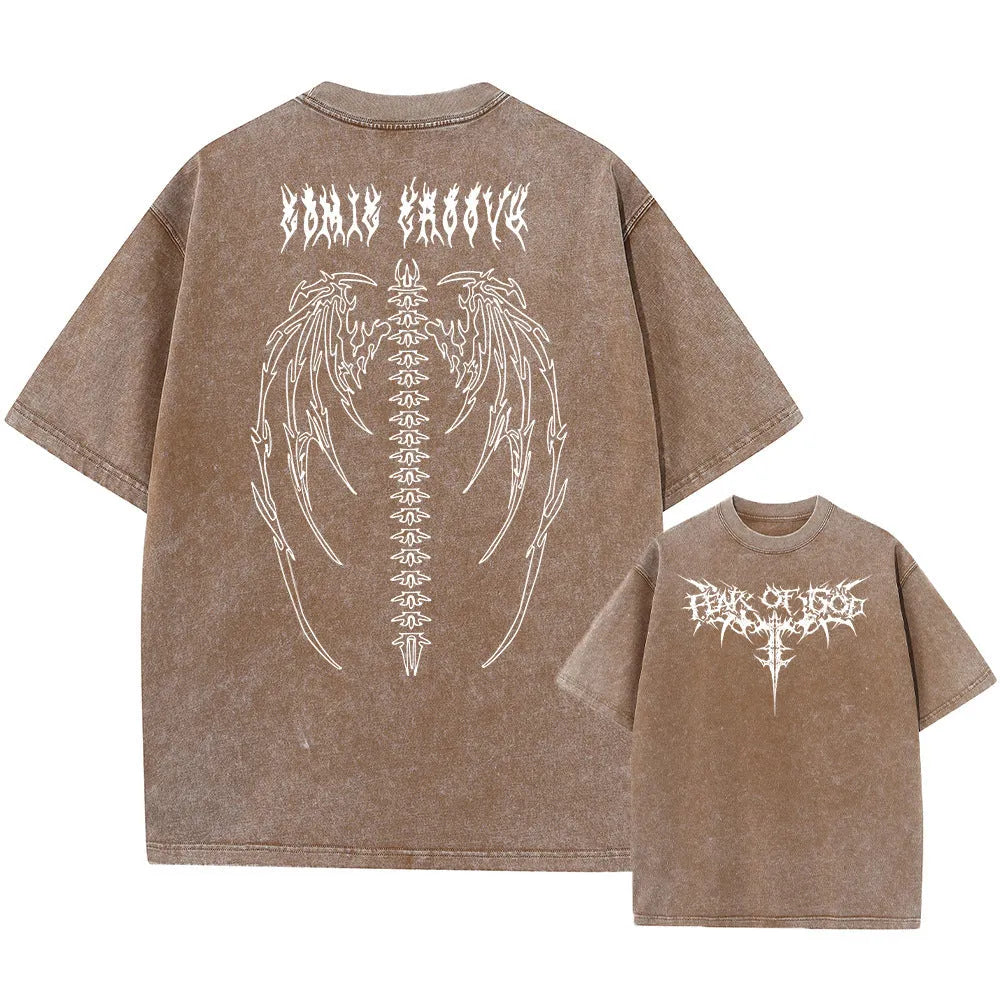 Men's oversized cotton t-shirt with drop shoulder sleeves in solid colour