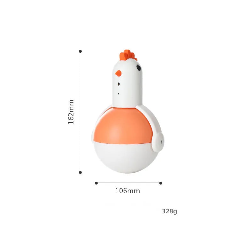 Green electric cat toy chicken with laser light and automatic movement features