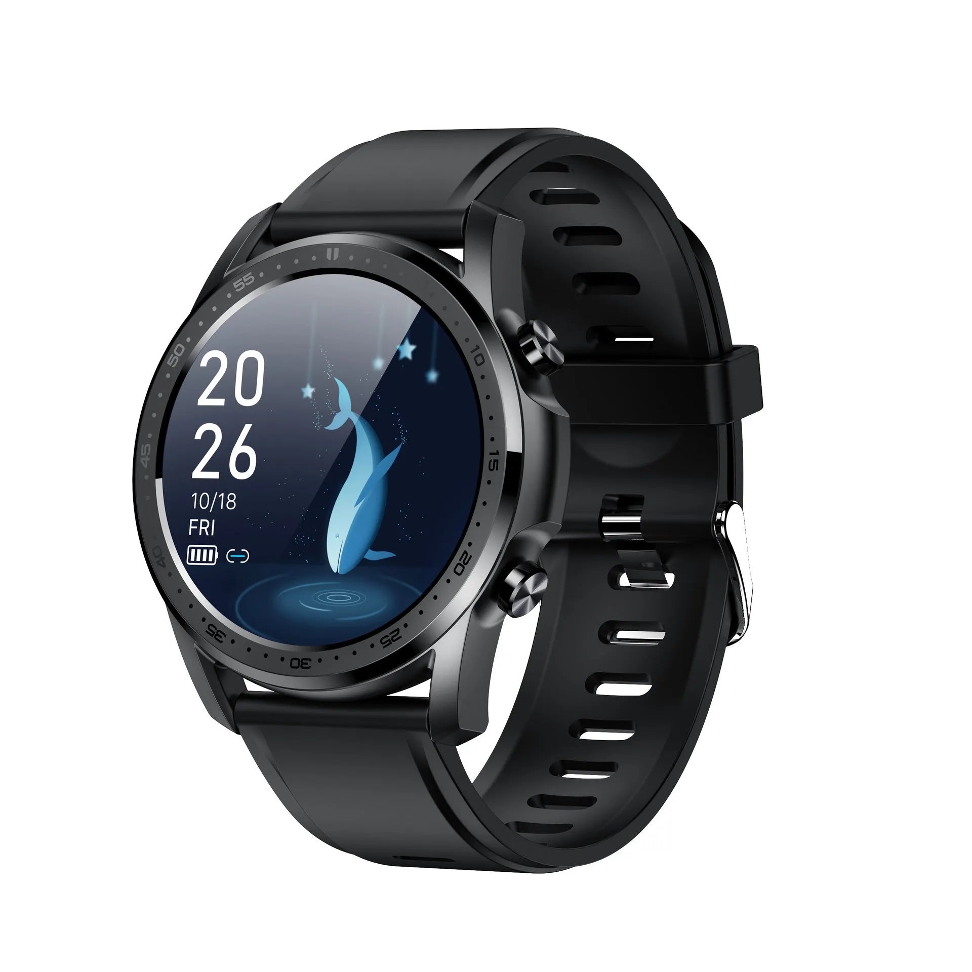 Youth2 body temperature smart bracelet with 1.3-inch screen and zinc alloy frame in black colour