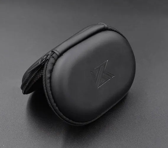 Black oval leather earphone storage case for EDX and ZEX models
