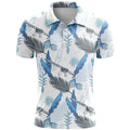 Man wearing a loose-fit 3D printed short sleeve sports top in bird eye polyester fabric, available in multiple colours.