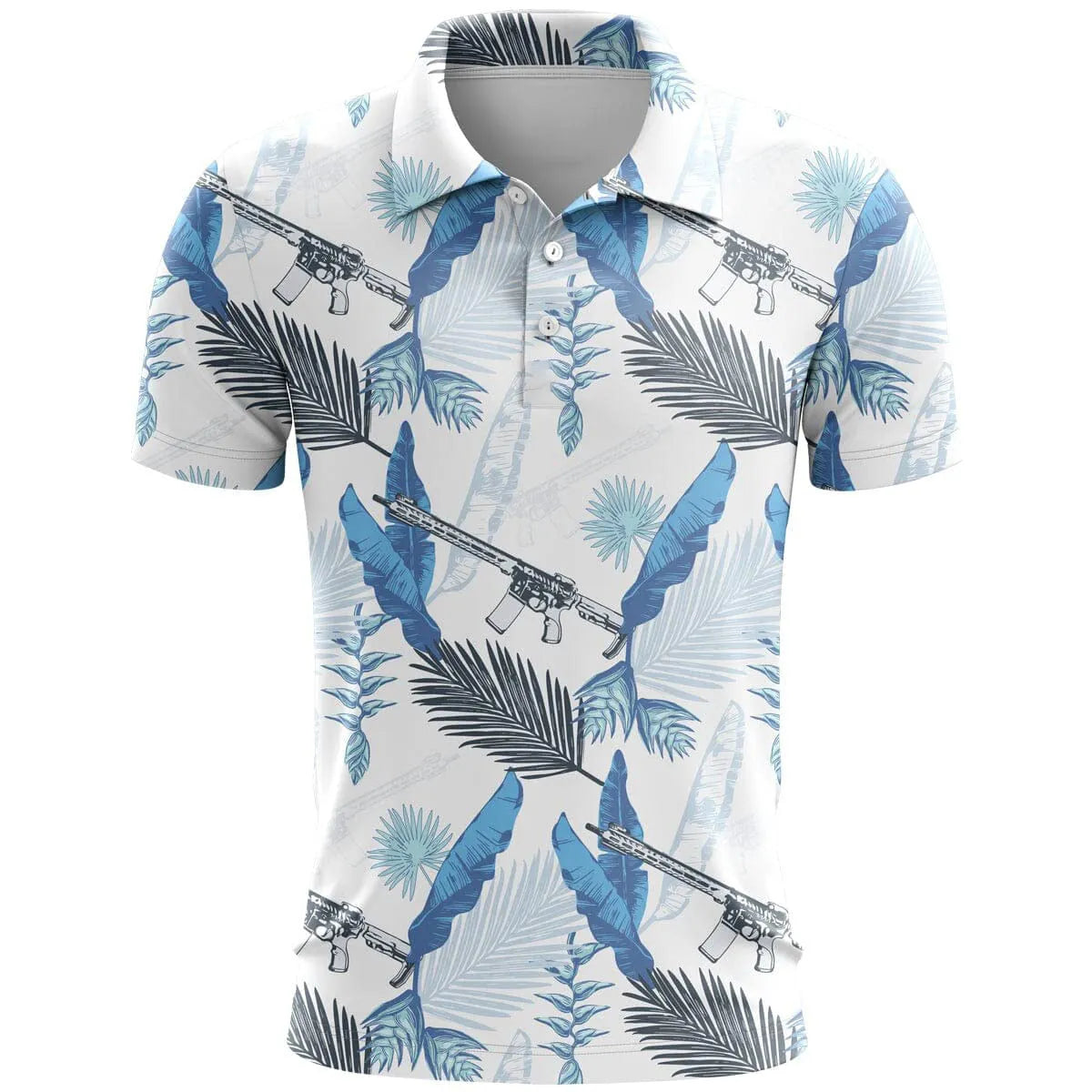 Man wearing a loose-fit 3D printed short sleeve sports top in bird eye polyester fabric, available in multiple colours.