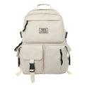 Black and white student backpack with computer compartment showing dimensions 31x12x41cm