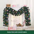 A 2.7-metre long pink Christmas rattan decoration with 240 small decorative heads, styled in a South Korea aesthetic.