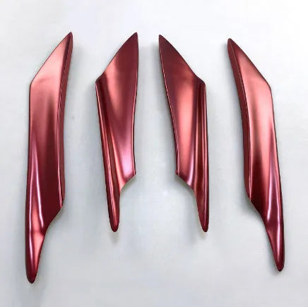 Set of four carbon fibre pattern bumper blades for automotive bumper modification