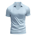 Men's V-neck short sleeve cotton blend top in loose fit with solid colour options