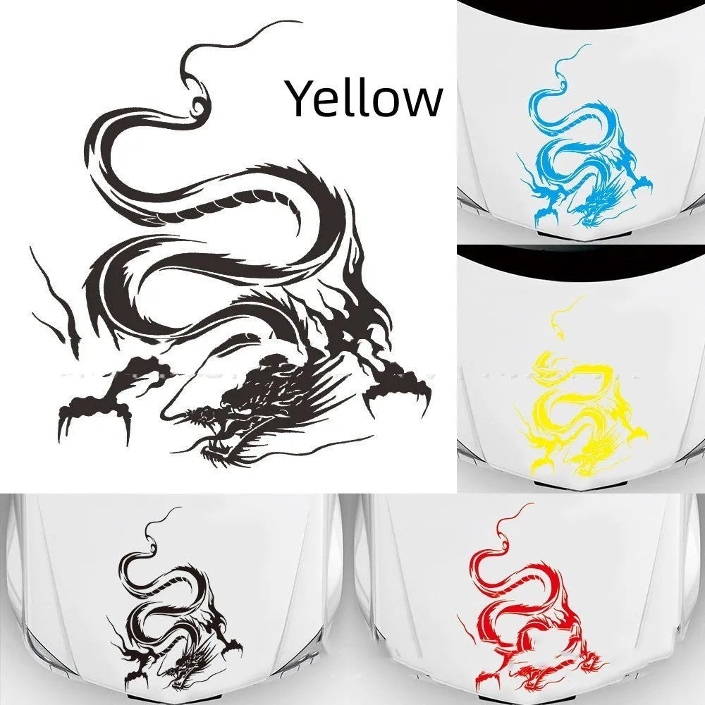 Large black dragon design car body sticker measuring 50 by 36 centimetres for vehicle modification.