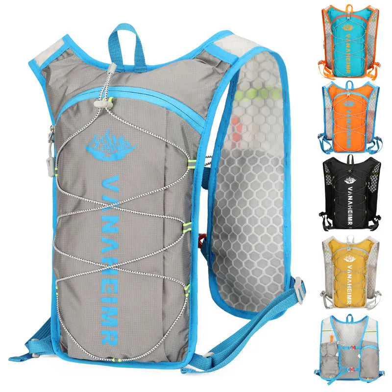 Ultra-light outdoor backpack in streamer orange colour with air pillow belt system for cycling and sports