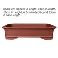 Handmade large rectangular purple clay flowerpot for bonsai and succulents