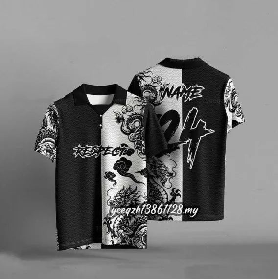 Black loose fit men's t-shirt featuring a 3D digital print graphic on the front.