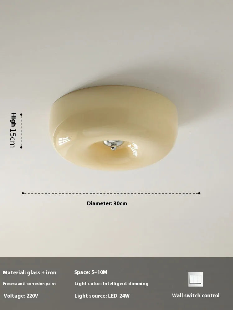 American style three-colour light bedroom ceiling lamp in cream and white colours