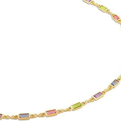 Ladies' geometric crystal necklace with glass pendant on adjustable alloy chain