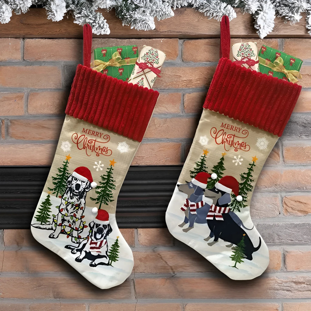 Cloth Christmas tree pendant ornament with pastoral design, measuring 46cm by 28cm.