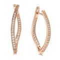 Copper geometric stud earrings with zircon details in H0493 colour.