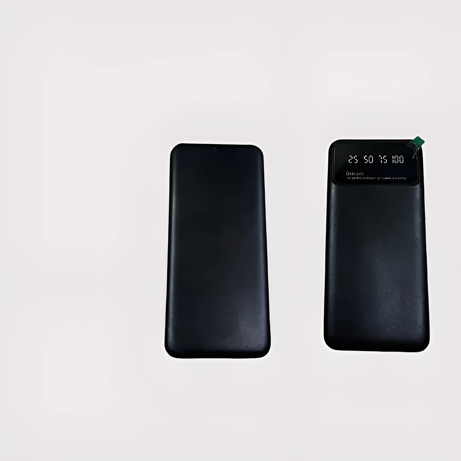 Black ultra-thin power bank showing compact dimensions and creative design