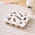 Square felt cat toy box with holes for interactive play in grey colour