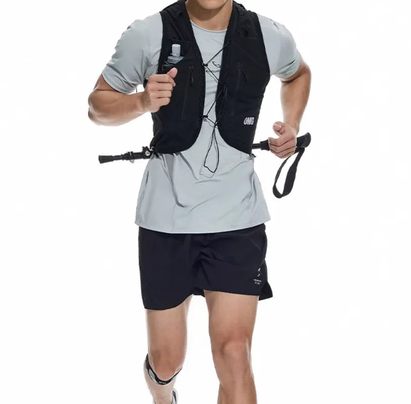 Men's black running shorts with laser stitching detail and stretch fabric for athletic training
