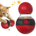 Rotating plastic cat toy ball with food dispensing mechanism and sound effects in super ball colour