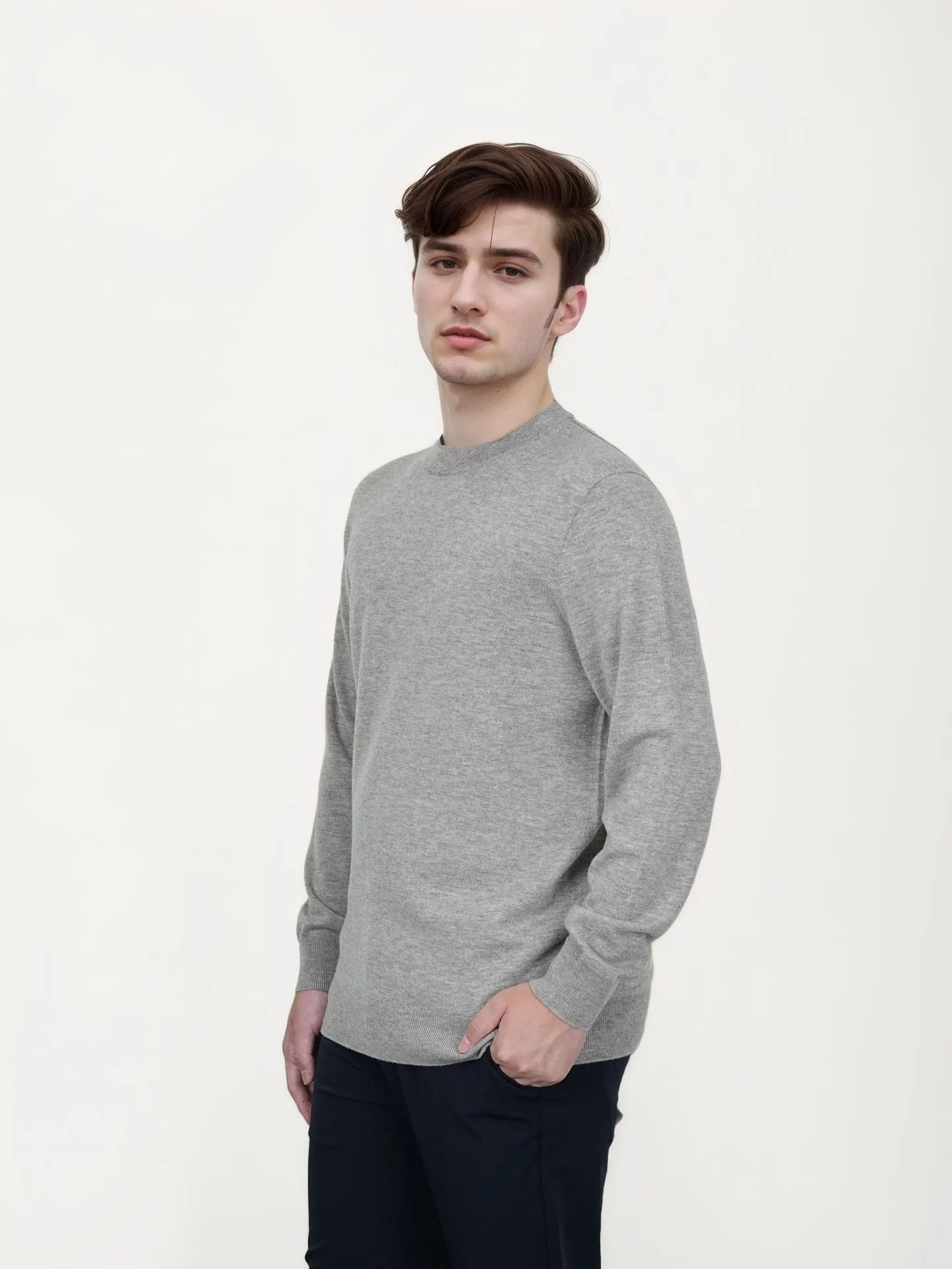 Men's regular fit wool pullover sweater in multiple colours for autumn and winter.