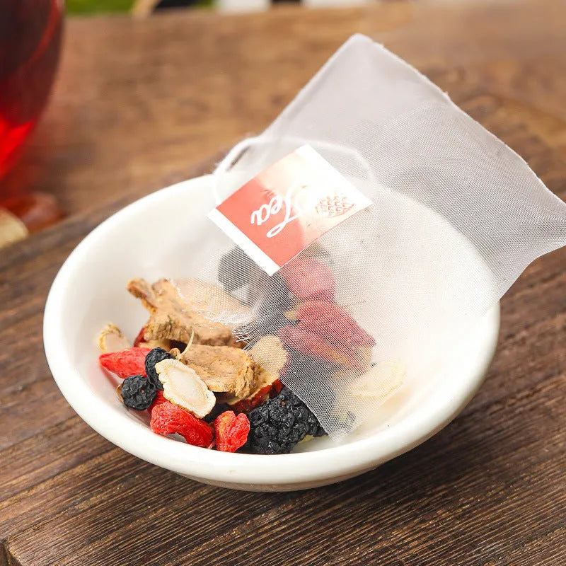 Box of Ginseng Mulberry Black Wolfberry Tea showing 40 individual 5g sachets totaling 200g.