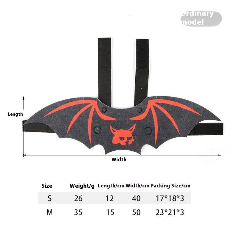 Halloween felt batwing costume for cats in multiple colour options