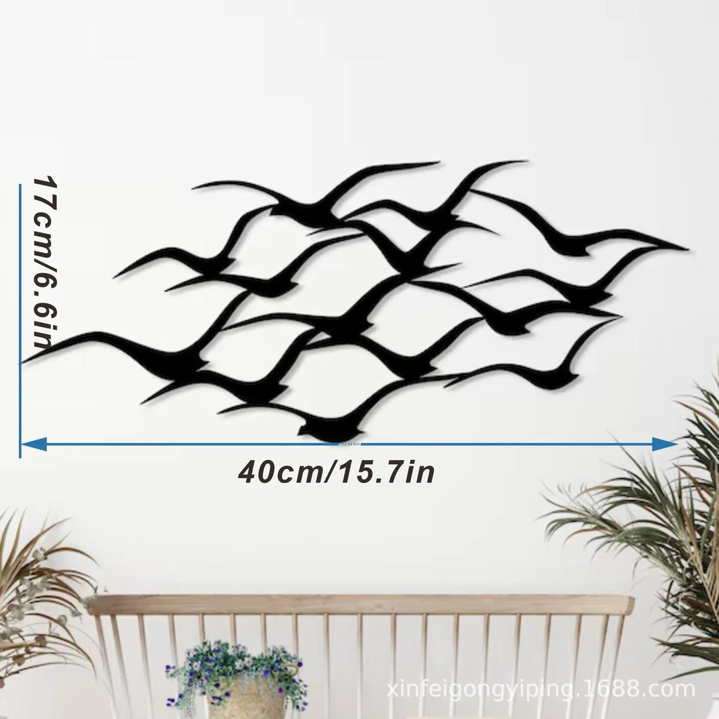 Metal flying bird wall decoration seagull design modern simplicity style for garden and office