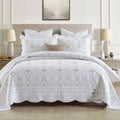 European-style pure cotton embroidery bed cover set with pillowcases for 1.8 metre beds