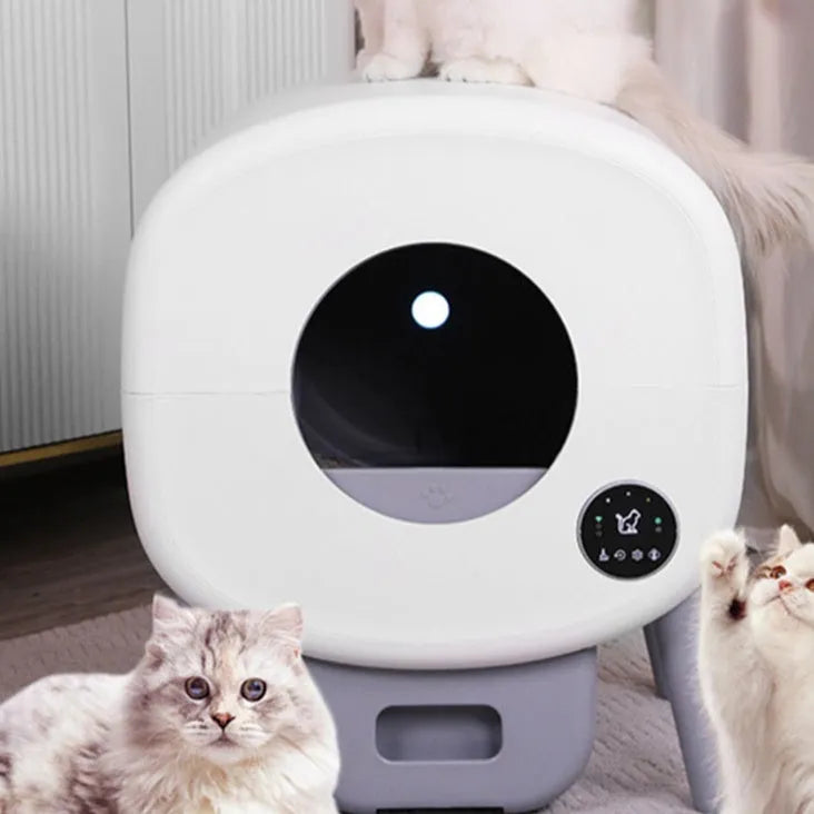 Intelligent automatic cat litter box with smart sensor cleaning technology