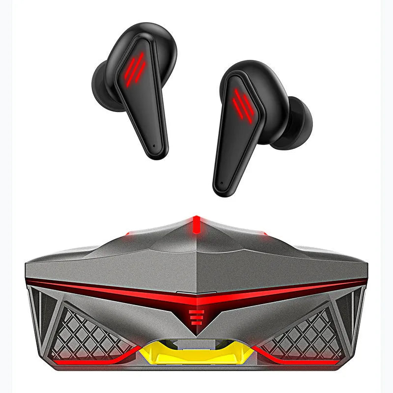 K98 Black wireless Bluetooth earbuds with charging bay for gaming and music