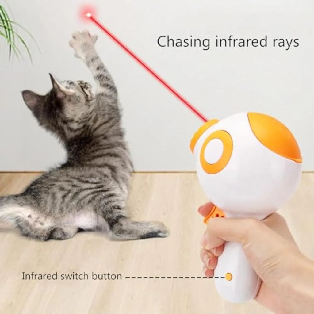 Green, orange, and pink dog treat launcher toy for interactive feeding and training