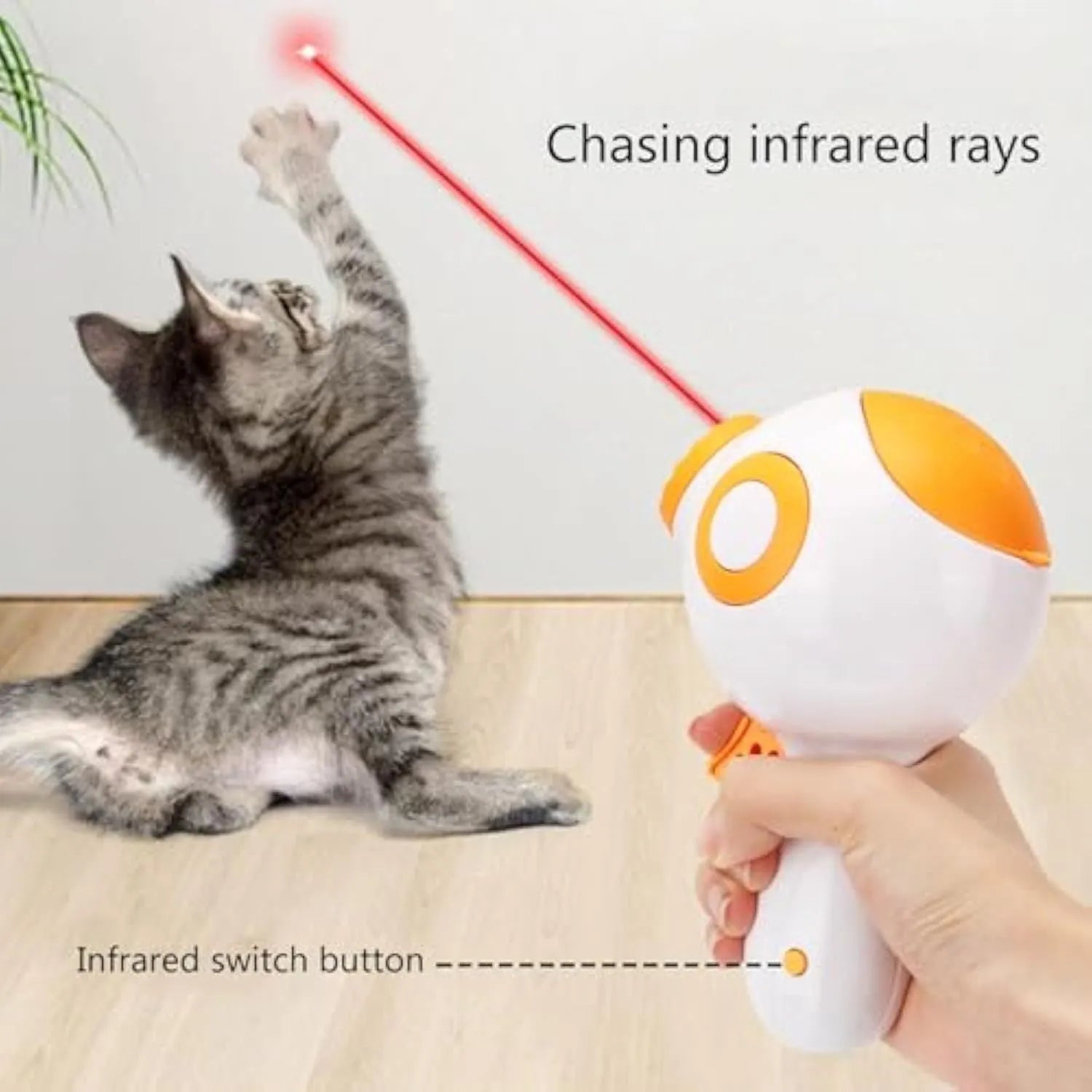 Green, orange, and pink dog treat launcher toy for interactive feeding and training