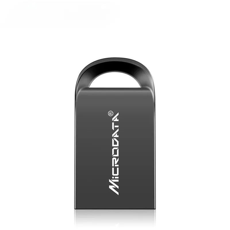Silver metal USB flash drive on a chain necklace for portable data storage