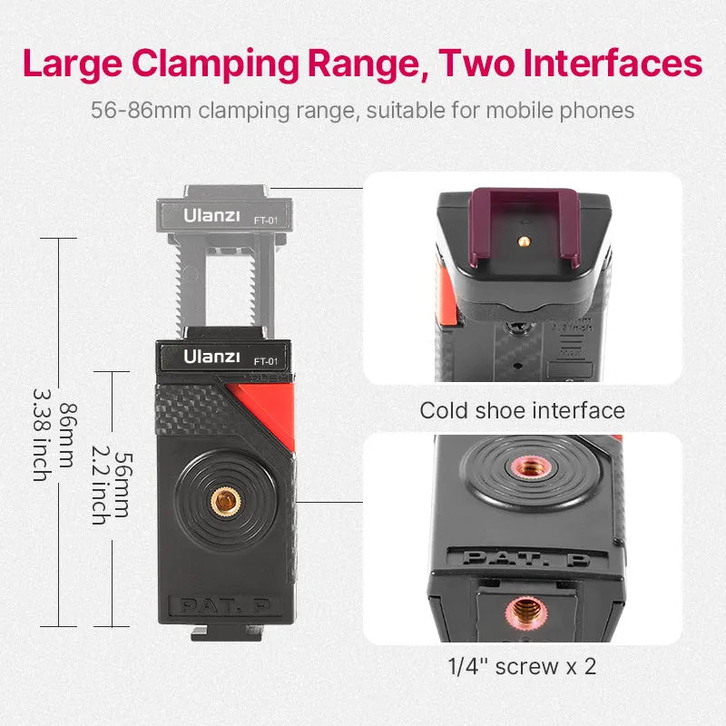 Black octopus-style mobile phone tripod with telescopic extension and attached phone clip