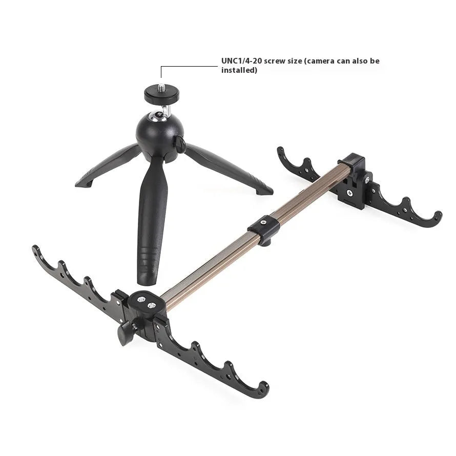 Aluminium ice fishing rod holder bracket with triangle tripod base for small fishing rods