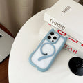 Transparent acrylic TPU iPhone 17 phone case showing magnetic suction feature and colour options