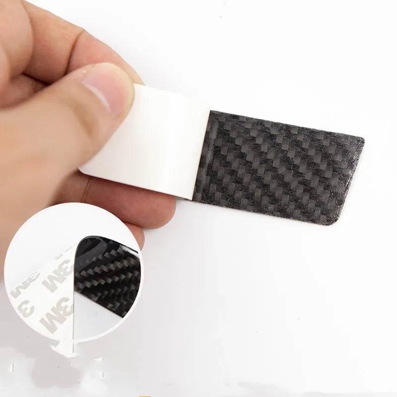 Four carbon fibre door handle patches for Tesla Model S with self-adhesive backing