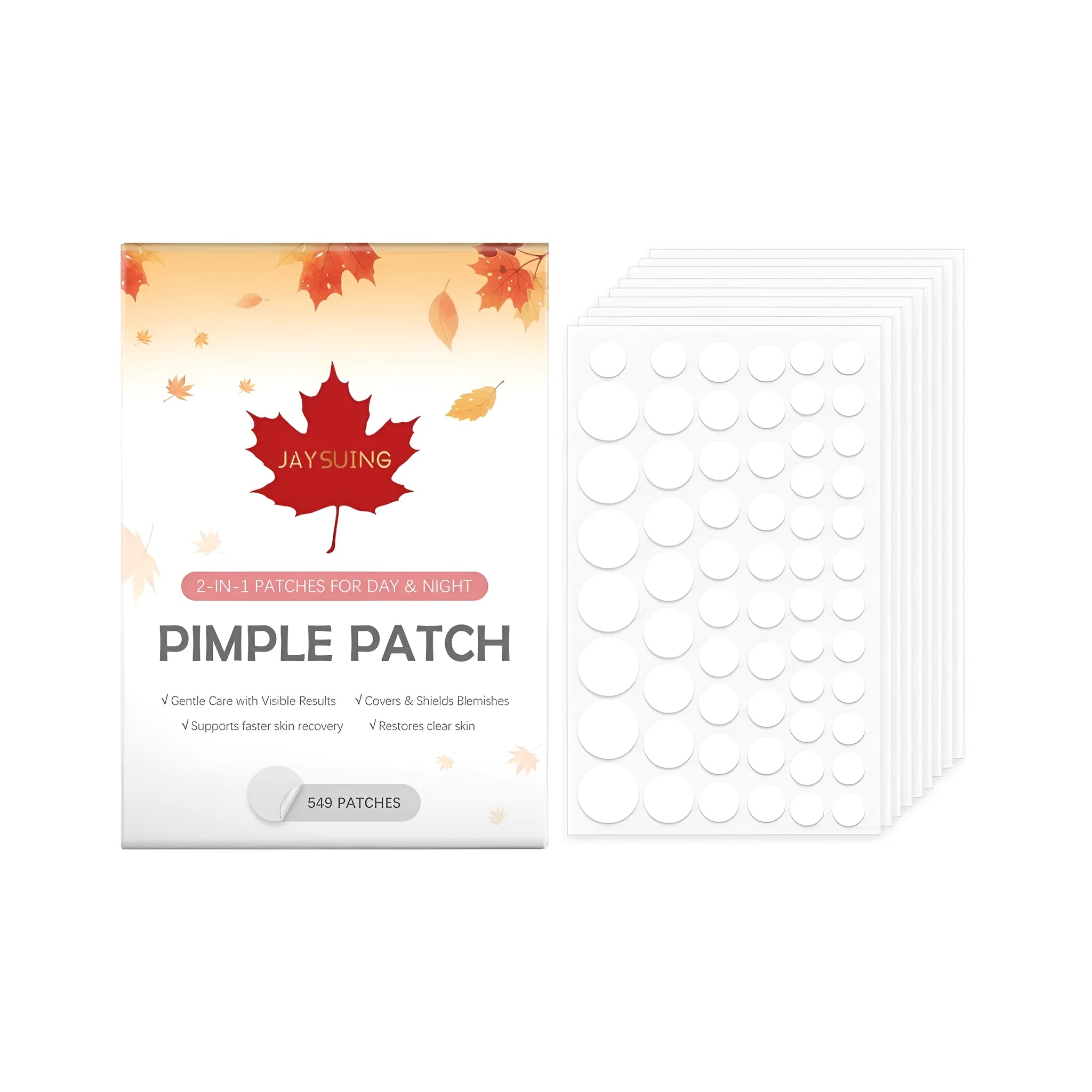 Pack of 549 pimple patches with tea tree oil and salicylic acid for acne spot treatment.