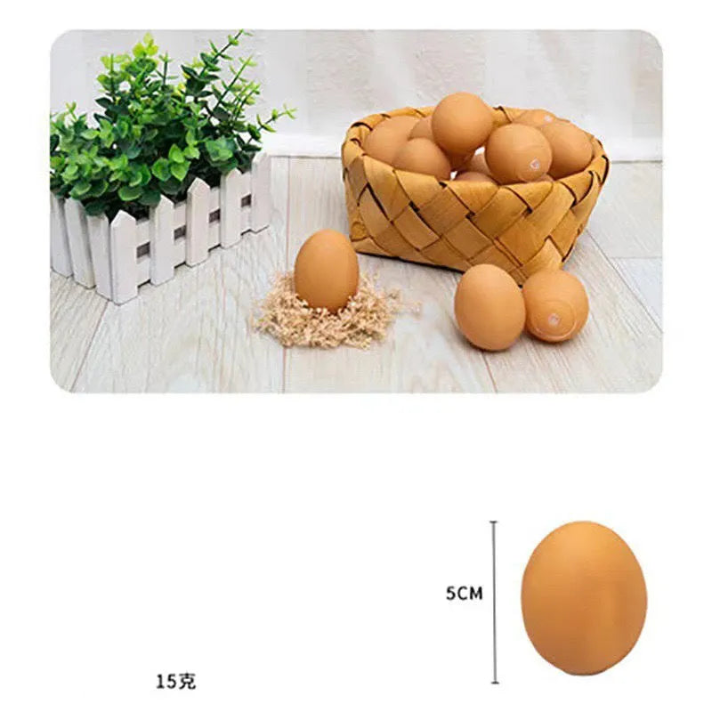 Egg-shaped dog toy with textured surface for tooth cleaning and sound feature