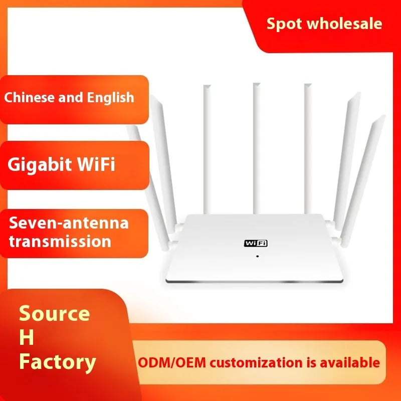 Dual-frequency 5G Gigabit router in white or black with wall-through coverage for whole-home WiFi