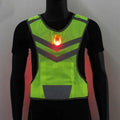 Fluorescent yellow LED light-emitting reflective mesh vest with arrow pattern and magnet clip