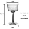Crystal hand carved martini cup with dragon motif in Japanese retro style