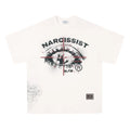 Black and white retro hip hop gothic letter print pure cotton t-shirt for teenagers