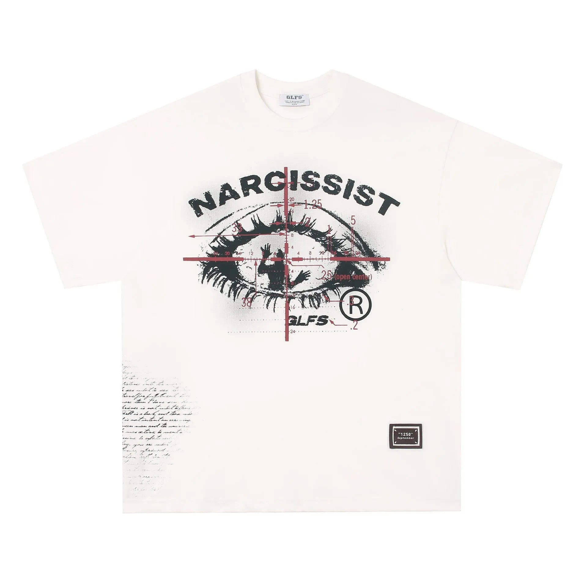 Black and white retro hip hop gothic letter print pure cotton t-shirt for teenagers