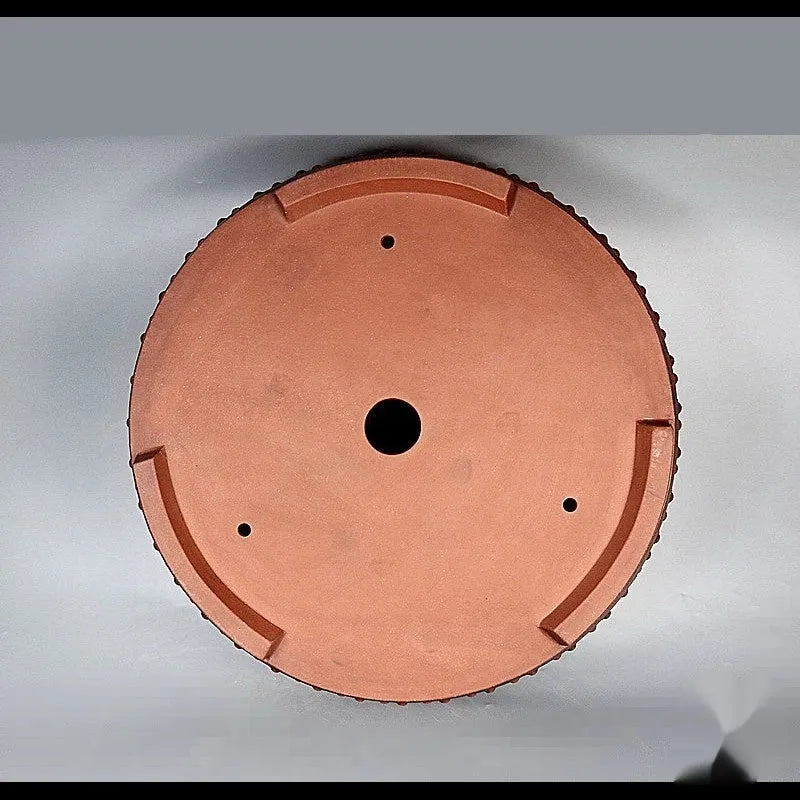 Handmade ceramic flowerpot antique drum ding shape purple sand colour 60x19cm