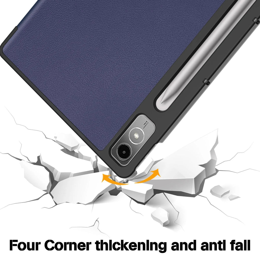 Lenovo Tab P12 tablet protective case in a choice of colours and patterns with a folded magnetic stand.