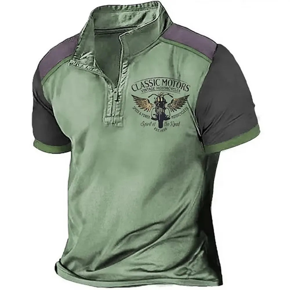 Golf polo shirt loose fit pullover style with digital printing on polyester fabric