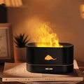 New Flame Humidifier with 3D simulation flame light and crystal salt stone on a desktop