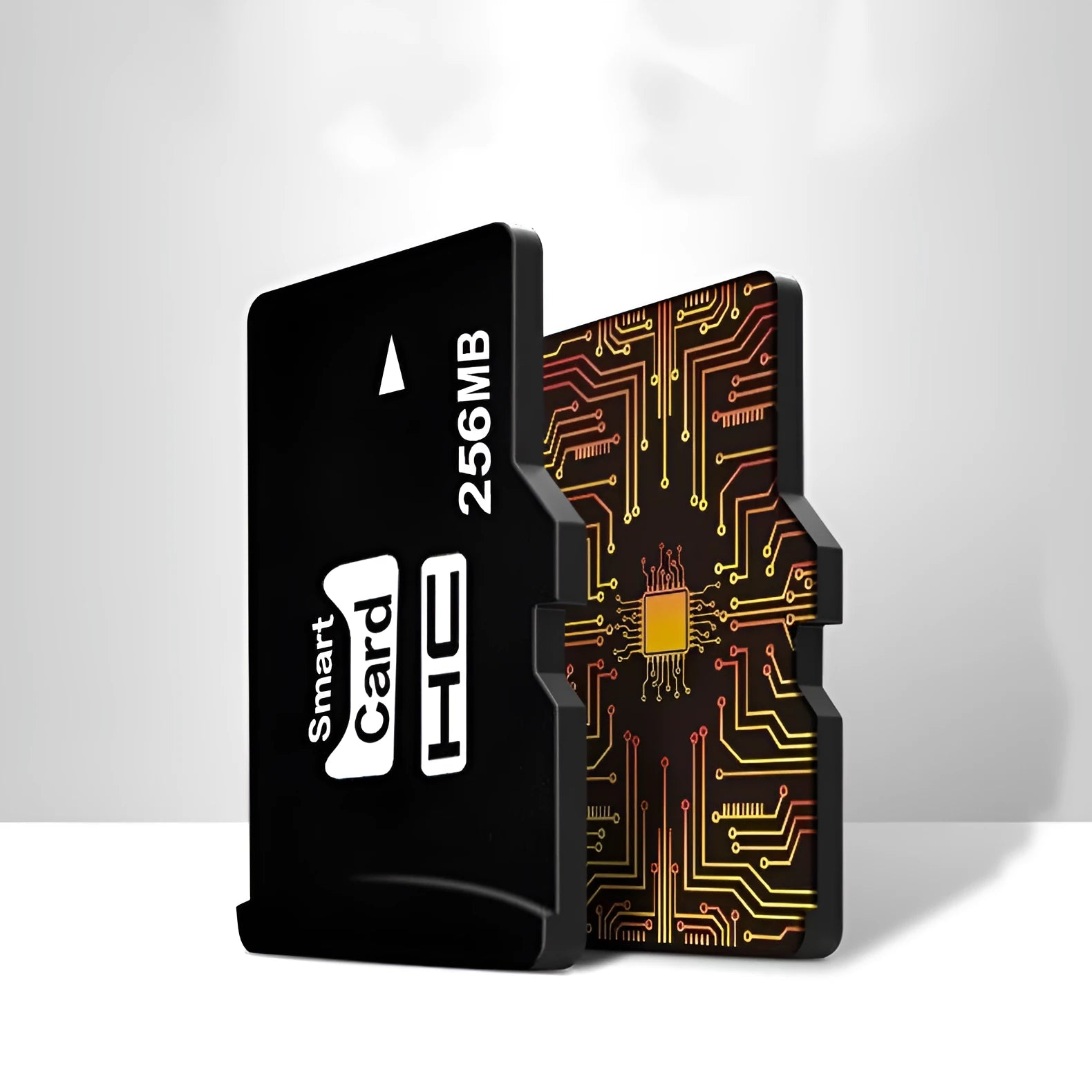 A 256MB TF series memory card with dimensions 11mm by 15mm.