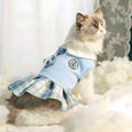 Tartan pattern pet skirt for small dogs and cats in princess style design